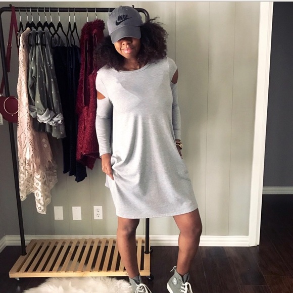 Long Sleeve Knit Tunic Jersey Dress - Picture 3 of 4